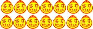 多枚实习印章排列