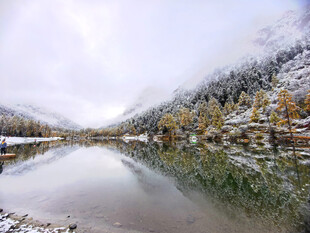 湖泊雪景