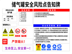 储气罐安全风险点告知牌
