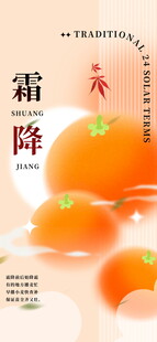 霜降节气柿子主题海报