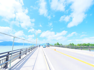 晴空下的滨海公路