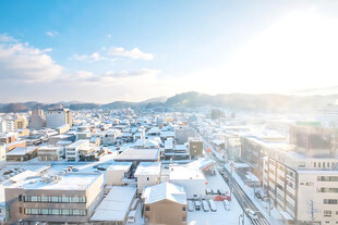 冬日雪后城市全景