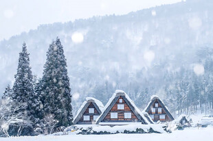 冬日合掌村雪景