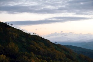 黄昏郊野山坡风景