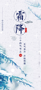 水墨风霜降节气海报