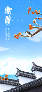 霜降国风节气主题海报