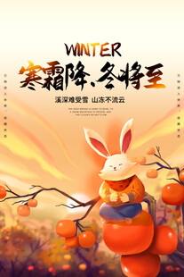寒霜降冬将至节气海报