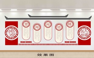 中式国风文化宣传墙单层