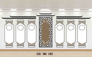 中式古建对称立面装饰