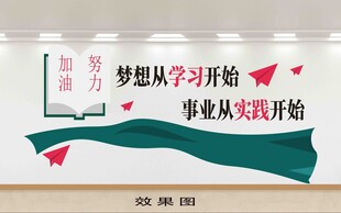 学习实践励志文化墙单层