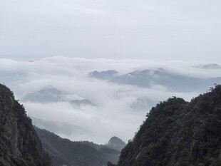 山谷云雾自然景观