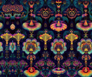 幻彩对称复古装饰纹样