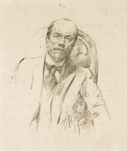 复古素描男子半身肖像