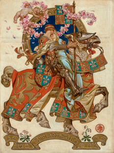 古典骑士纹章装饰插画