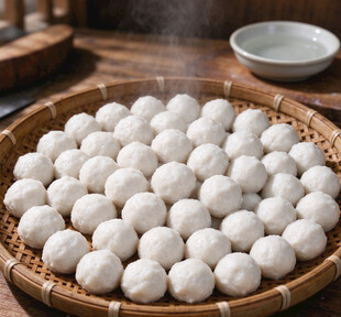 手工鲜蒸鱼丸