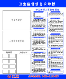 卫生监督信息公示板