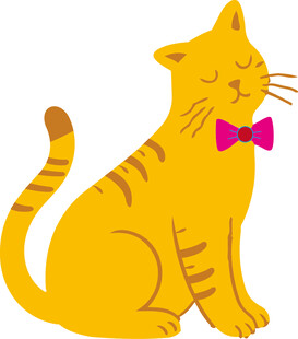 戴领结的卡通橘猫