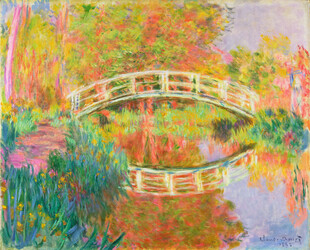 莫奈日式拱桥风景油画