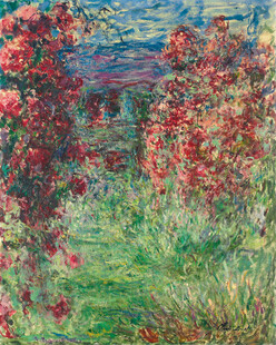 印象派花树风景油画