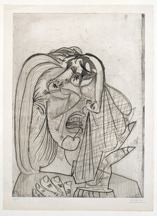 抽象女性人物线描版画