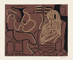 抽象人物线条版画