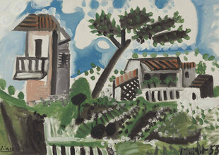 乡村民居风景插画