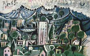 立体派乡村风景油画