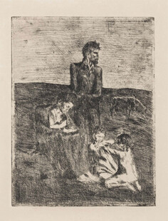 复古黑白人物版画