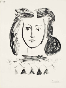 手绘女性头像素描