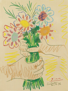 童趣手绘花束插画
