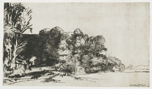 复古素描郊野风景