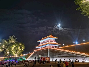 正定南门城楼夜景