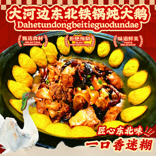 东北铁锅炖大鹅美食海报