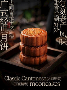 广式经典月饼美食海报