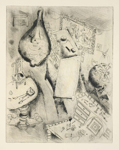 复古静物抽象版画