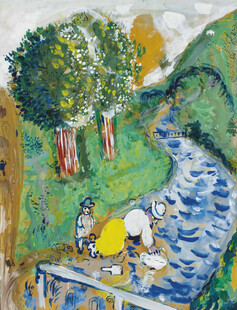 郊野休闲风景油画