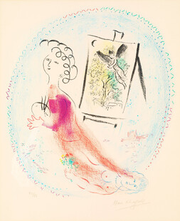 水彩风女画家作画