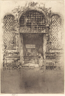 复古拱门建筑版画