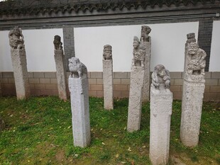 中式古建拴马桩