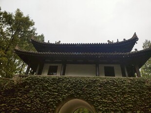 古建殿堂飞檐仰拍