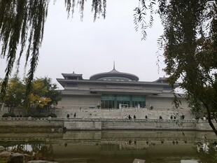 树影掩映中式公共建筑