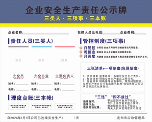 企业安全生产责任公示牌