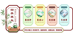 四季养生国风展板