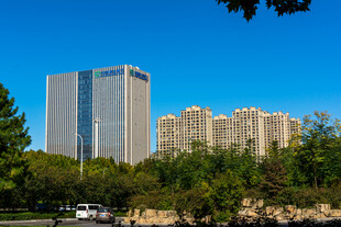 蓝天下的城市建筑群