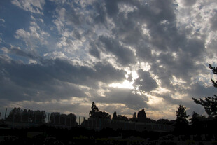 黄昏天空城市剪影