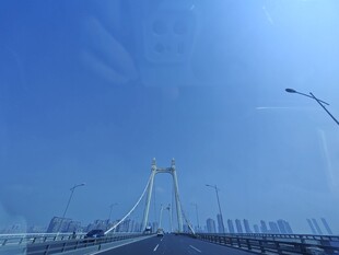 蓝天下的斜拉大桥