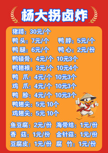 鸭货菜单