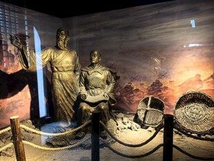 博物馆古代人物雕塑