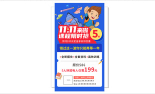 双11五折促销海报