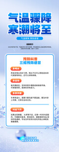 寒潮降温预警宣传海报